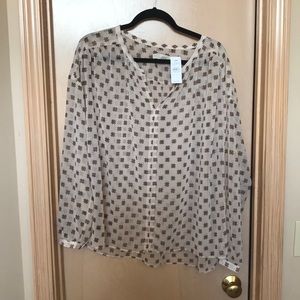 Sheer long sleeve blouse
